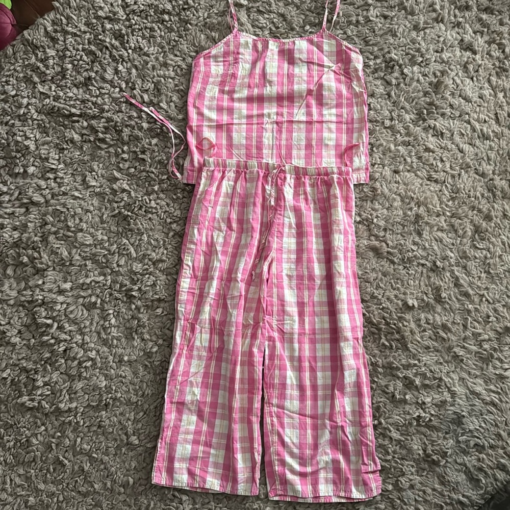Calvin Klein Pink Plaid Pajamas PJs size small